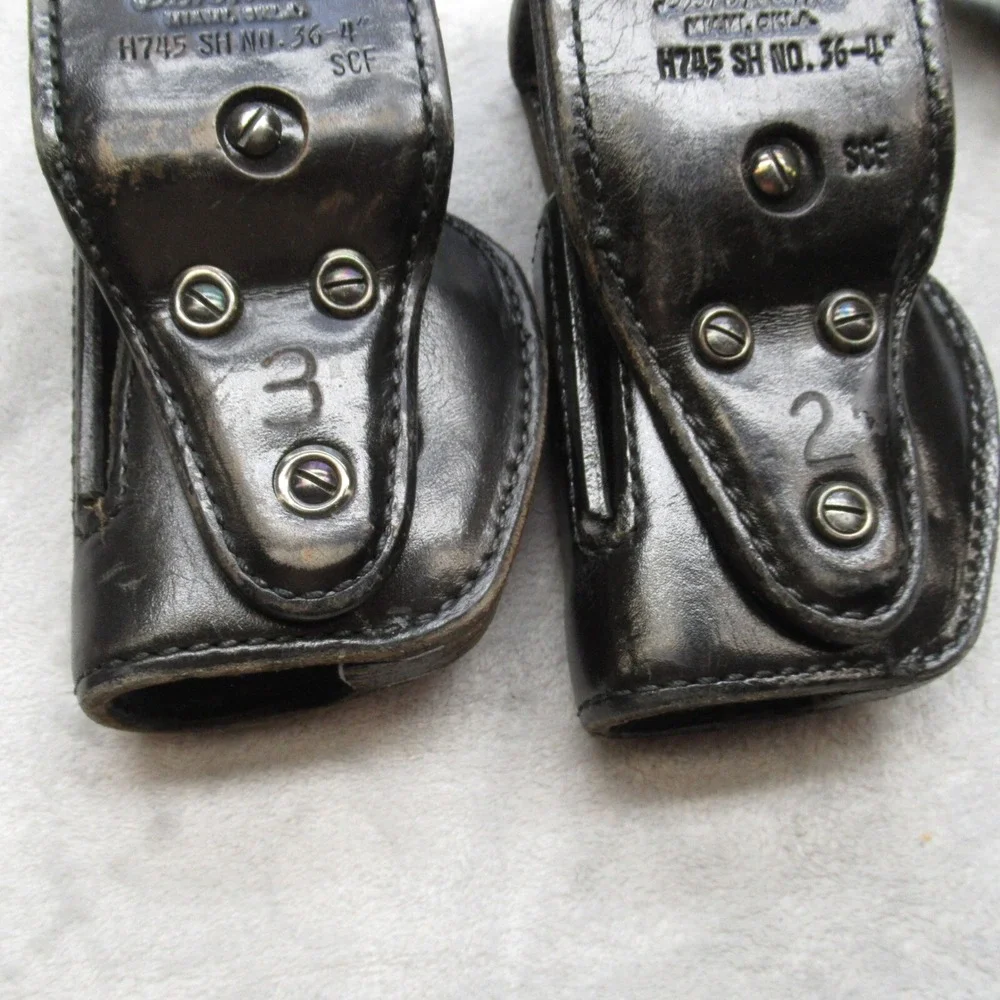 2 Pc Don‎ Hume Black Leather Double Magazine Holder Officer Duty H-745-4